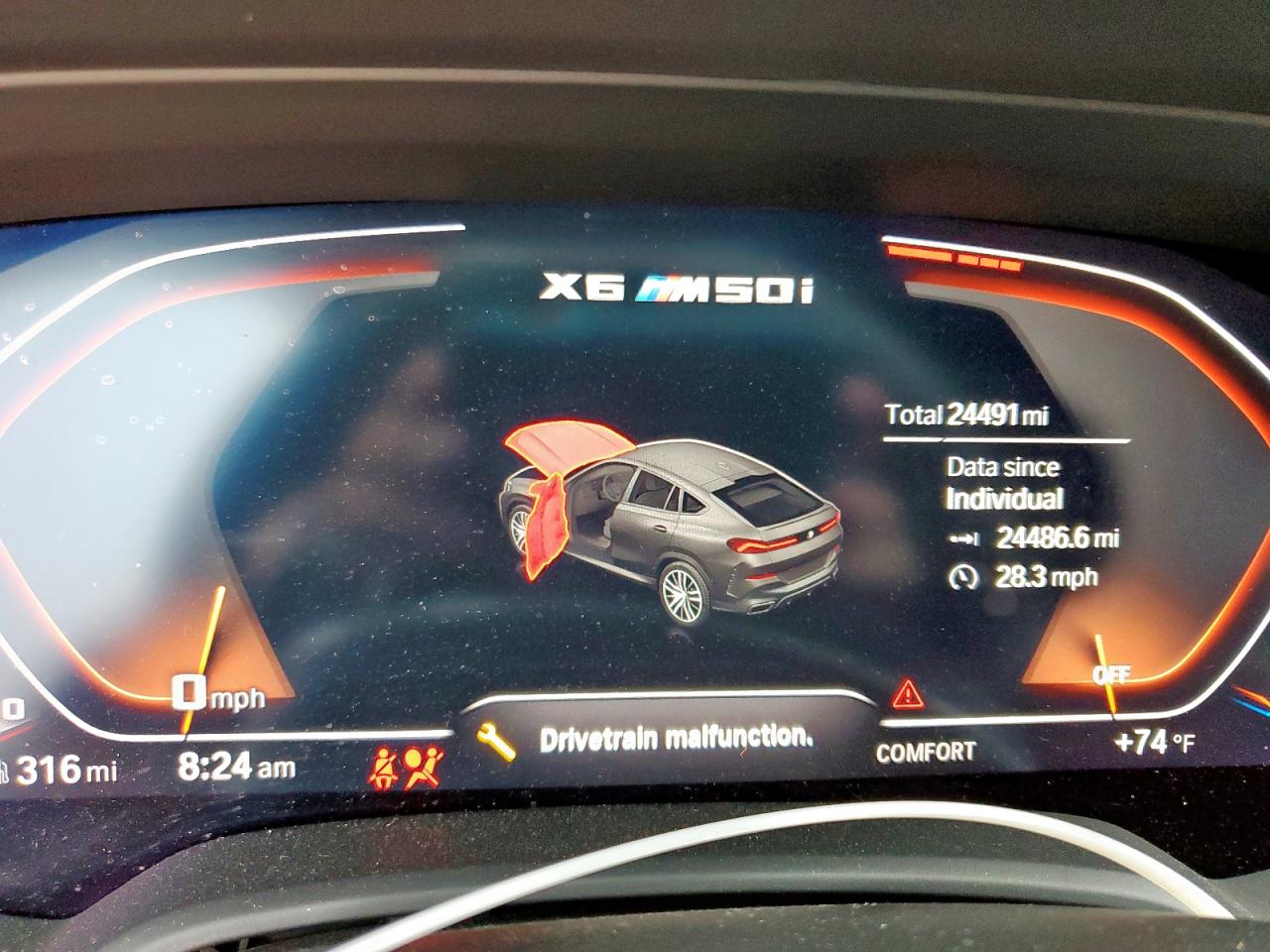 2021 BMW X6 M50I VIN: 5UXCY8C02M9H26428 Lot: 59164315