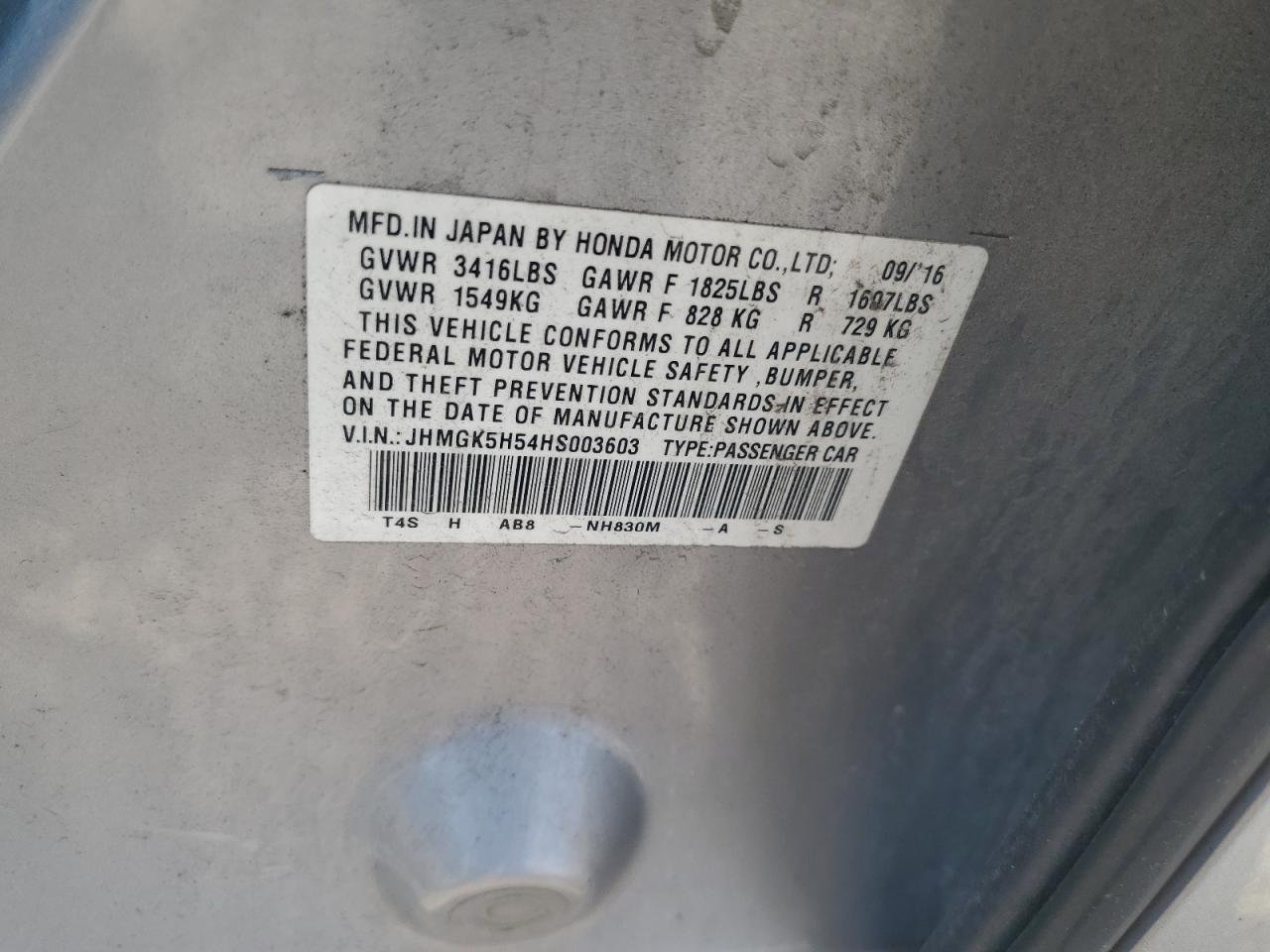2017 Honda Fit Lx VIN: JHMGK5H54HS003603 Lot: 62564865