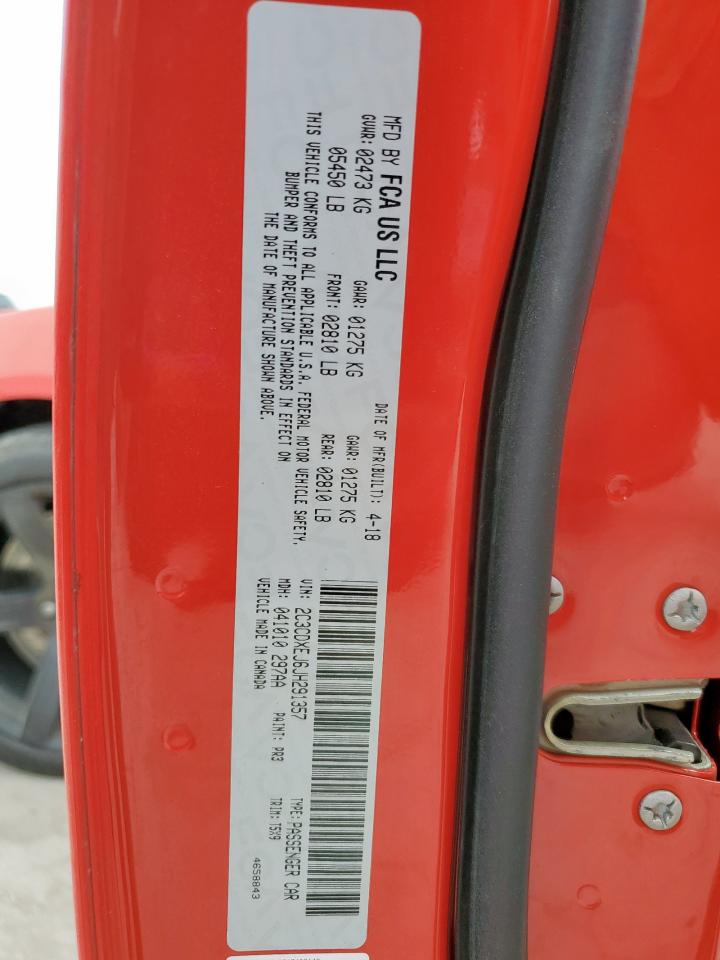 2018 Dodge Charger Srt 392 VIN: 2C3CDXEJ6JH291357 Lot: 59552605