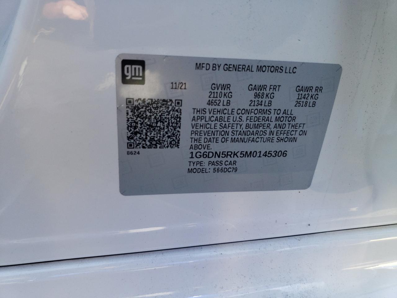 2021 Cadillac Ct5 Premium Luxury VIN: 1G6DN5RK5M0145306 Lot: 61856355