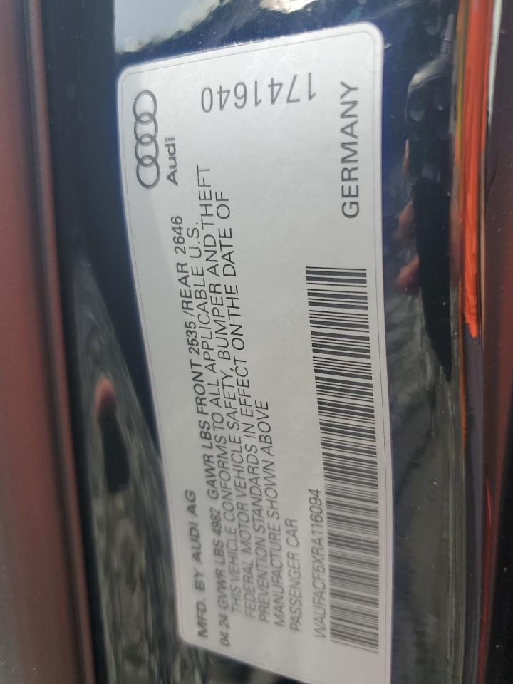 2024 Audi A5 Premium Plus 45 VIN: WAUFACF5XRA116094 Lot: 61604025