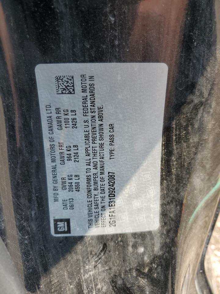 2013 Chevrolet Camaro Ls VIN: 2G1FA1E31D9242087 Lot: 60061635