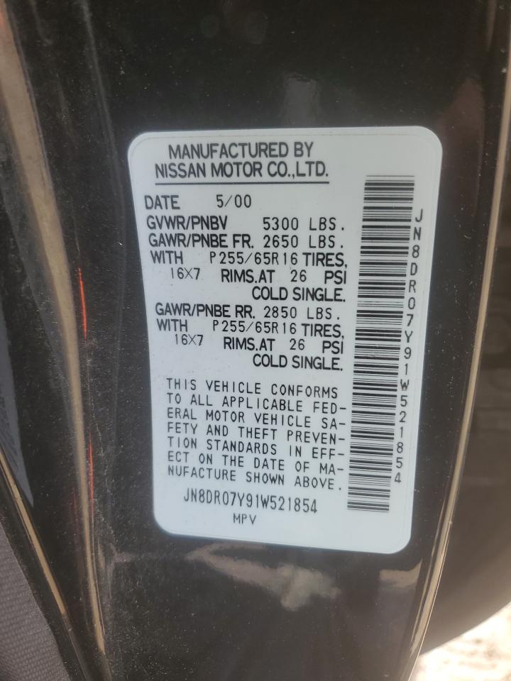 2001 Nissan Pathfinder Le VIN: JN8DR07Y91W521854 Lot: 59398815