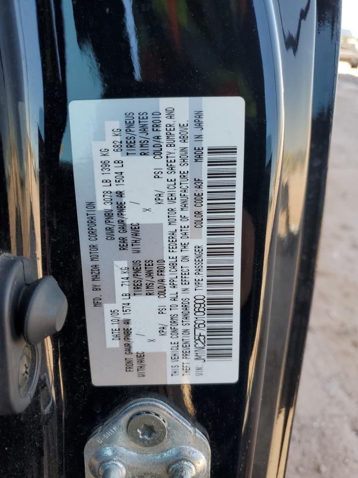 2006 Mazda Mx-5 Miata VIN: JM1NC25F760106900 Lot: 62765505