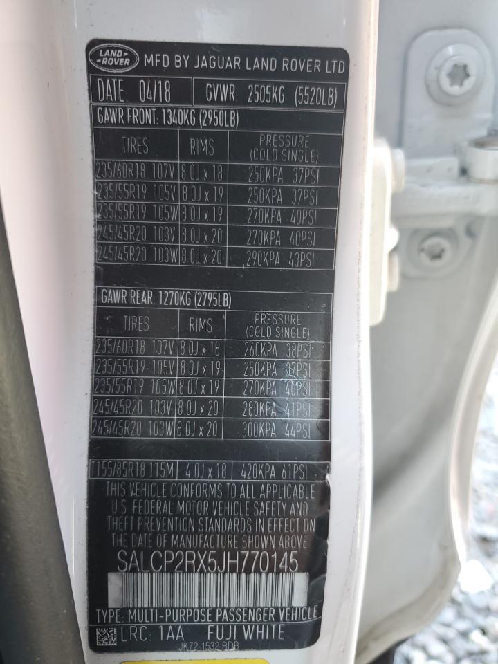 2018 Land Rover Discovery Sport Se VIN: SALCP2RX5JH770145 Lot: 61406625