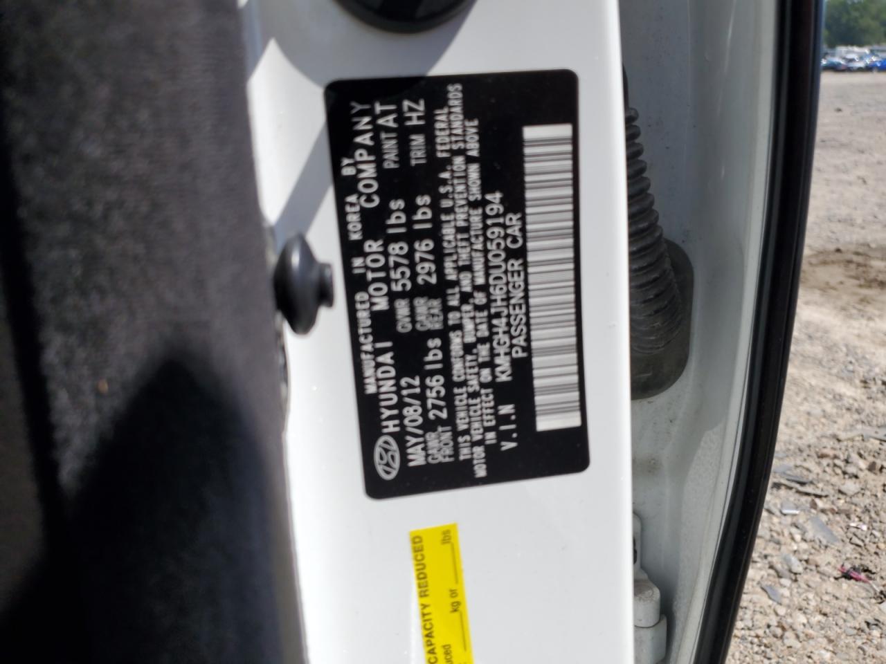 2013 Hyundai Equus Signature VIN: KMHGH4JH6DU059194 Lot: 60420895