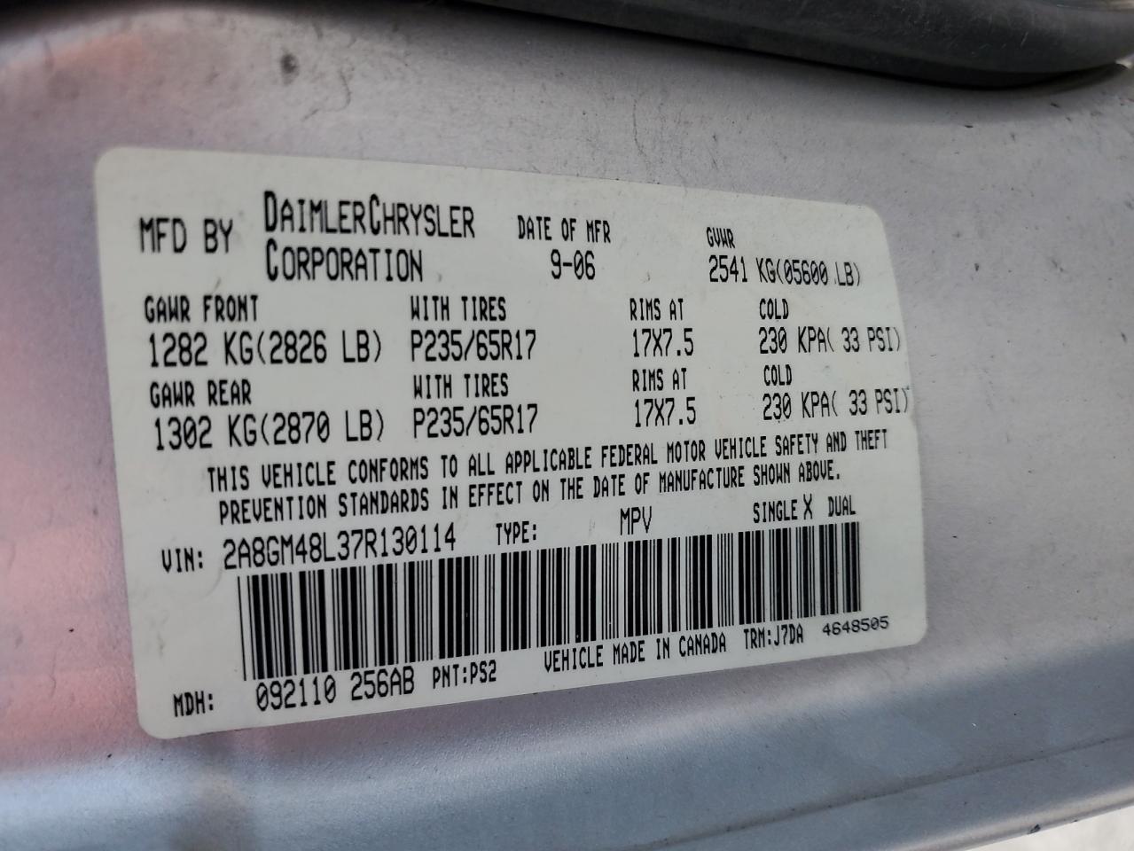 2007 Chrysler Pacifica VIN: 2A8GM48L37R130114 Lot: 59601605