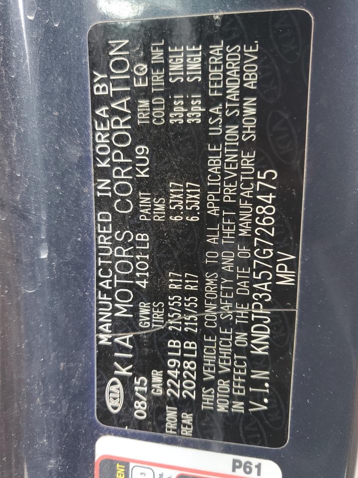 KIA SOUL 2016 VIN KNDJP3A57G7268475 фото 12