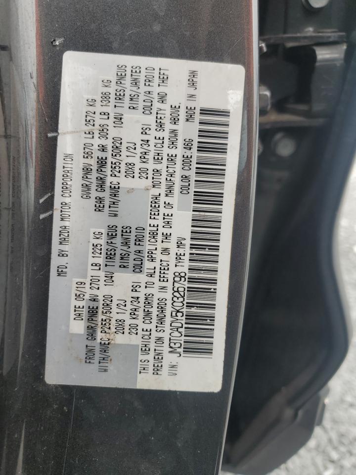 2019 Mazda Cx-9 Grand Touring VIN: JM3TCADY5K0326798 Lot: 58534155