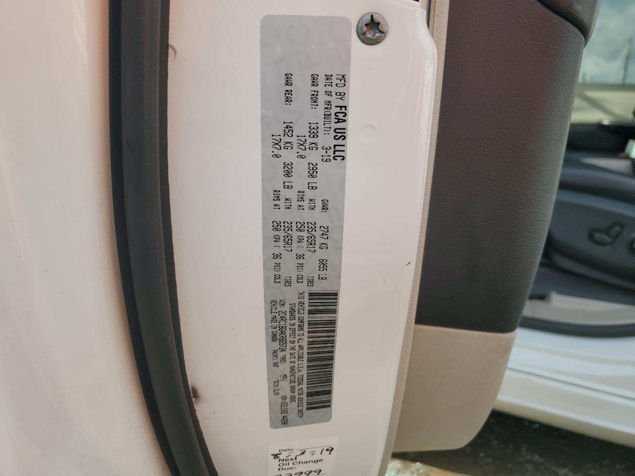 2019 Chrysler Pacifica Touring L VIN: 2C4RC1BG4KR665734 Lot: 61952455