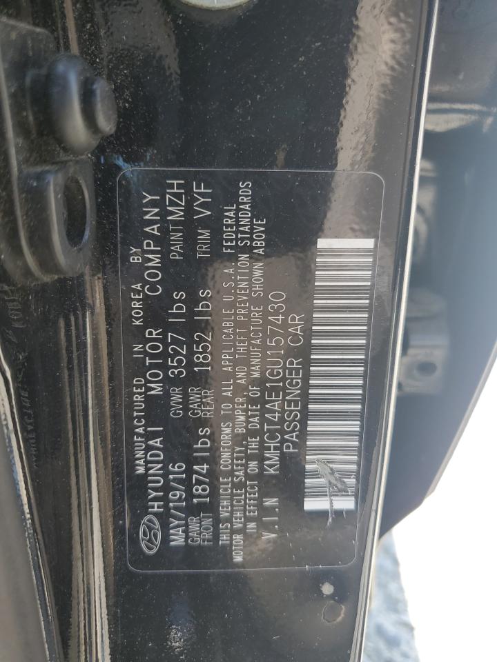 2016 Hyundai Accent Se VIN: KMHCT4AE1GU157430 Lot: 61725605