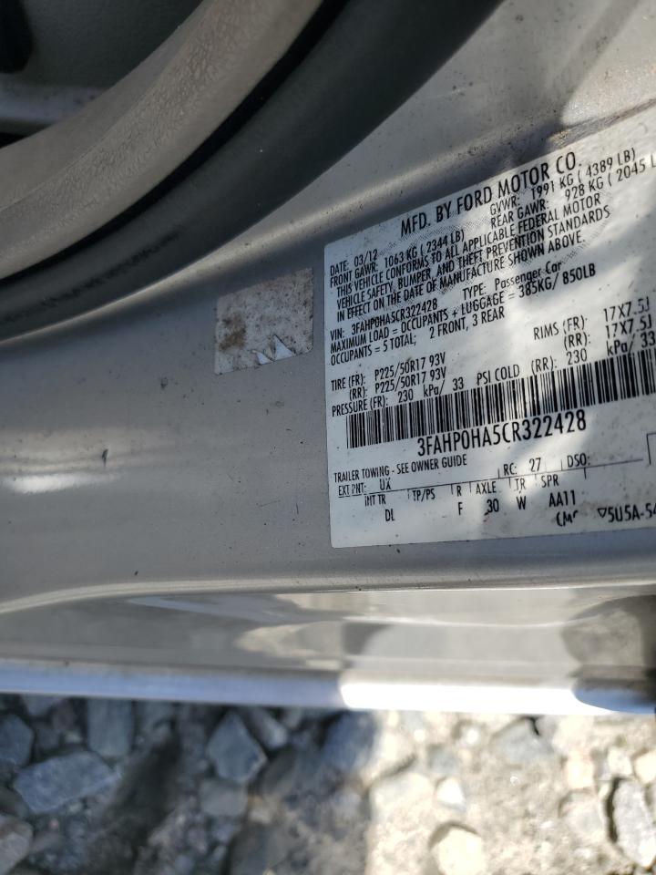 FORD FUSION 2012 VIN 3FAHP0HA5CR322428 фото 12
