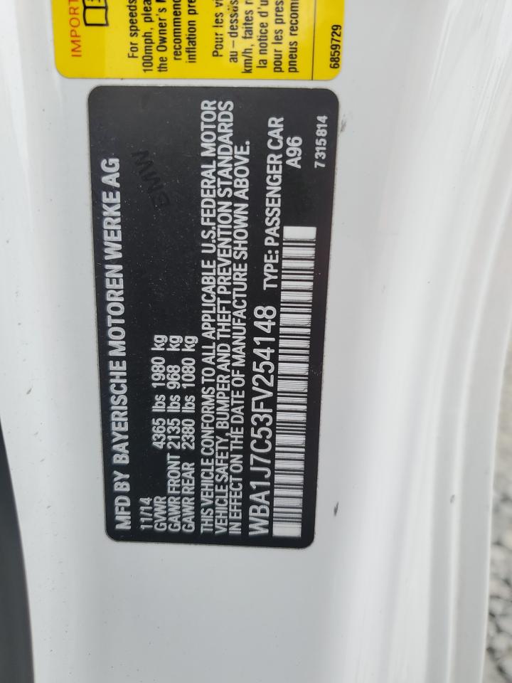 2015 BMW M235I VIN: WBA1J7C53FV254148 Lot: 61010925