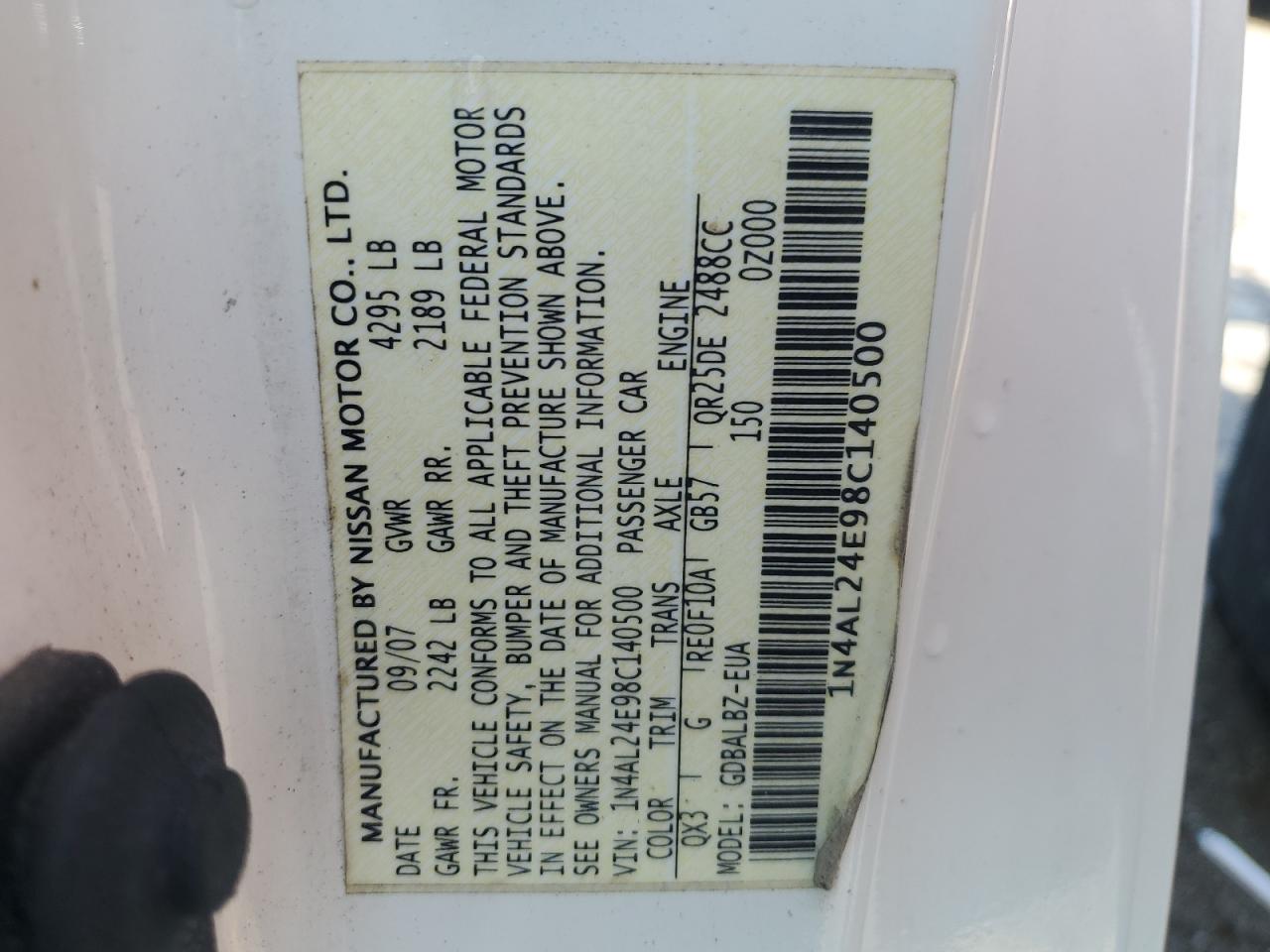2008 Nissan Altima 2.5S VIN: 1N4AL24E98C140500 Lot: 63035705