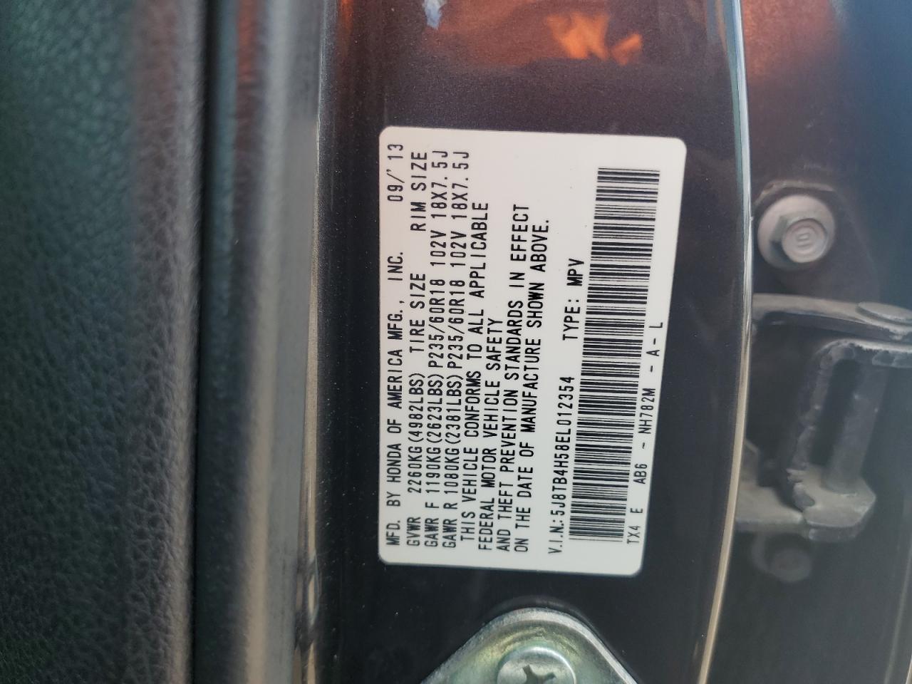 2014 Acura Rdx Technology VIN: 5J8TB4H58EL012354 Lot: 62712335