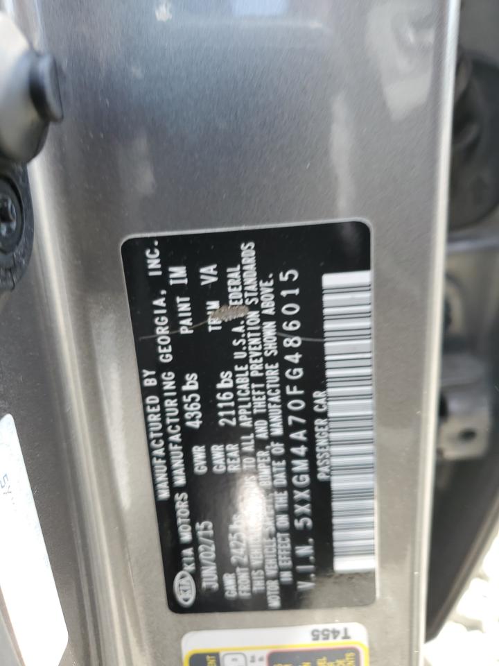 KIA OPTIMA 2015 VIN 5XXGM4A70FG486015 фото 12