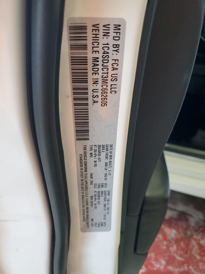 2021 Dodge Durango R/T VIN: 1C4SDJCT3MC662605 Lot: 61850695