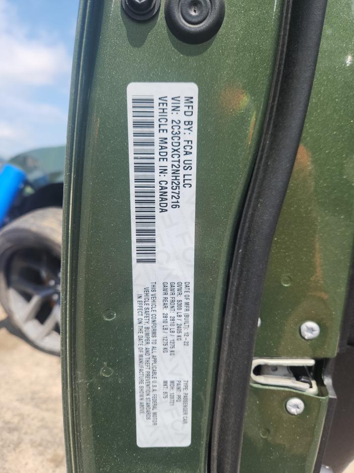 2022 Dodge Charger R/T VIN: 2C3CDXCT2NH257216 Lot: 62511955