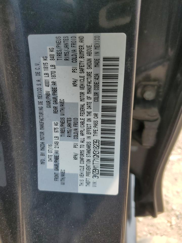 2016 Mazda 3 Sport VIN: 3MZBM1T71GM318239 Lot: 60127285