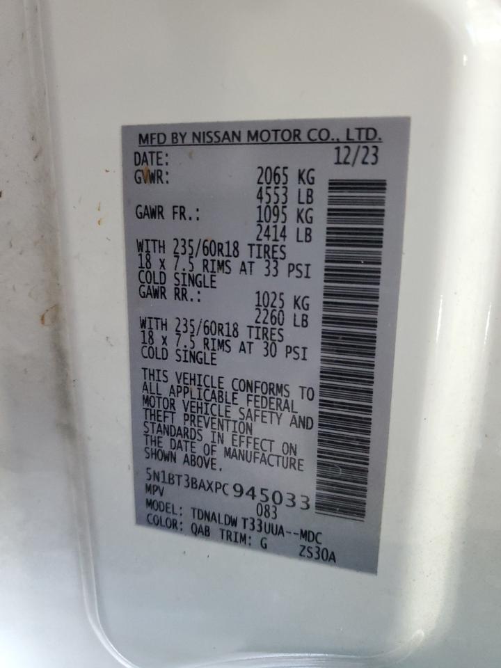 2023 Nissan Rogue Sv VIN: 5N1BT3BAXPC945033 Lot: 62668115