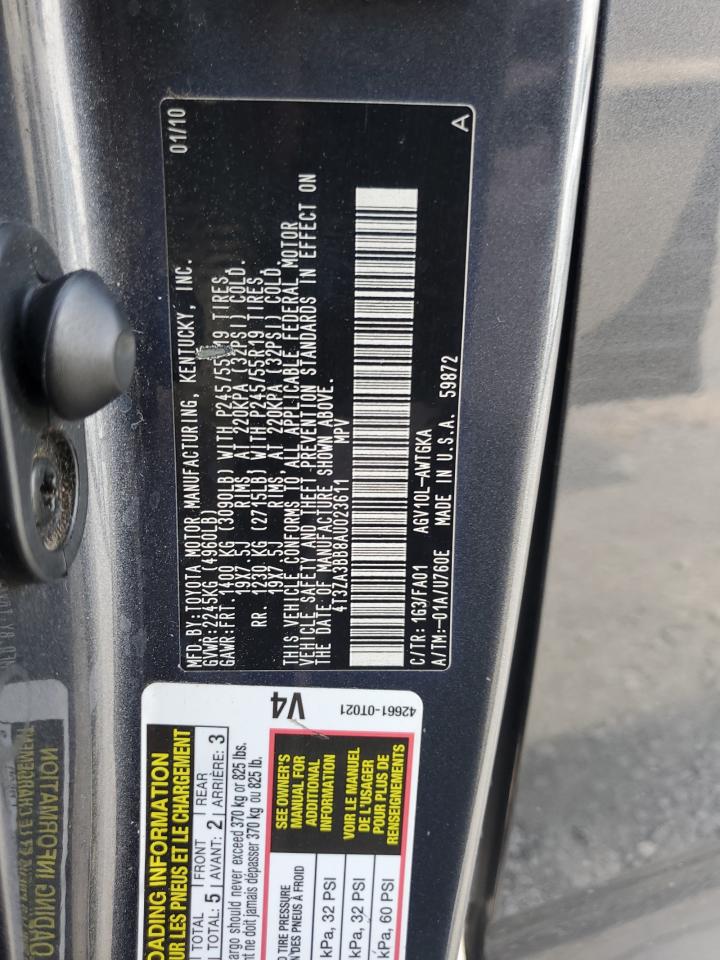 2010 Toyota Venza VIN: 4T3ZA3BB8AU023611 Lot: 61395015