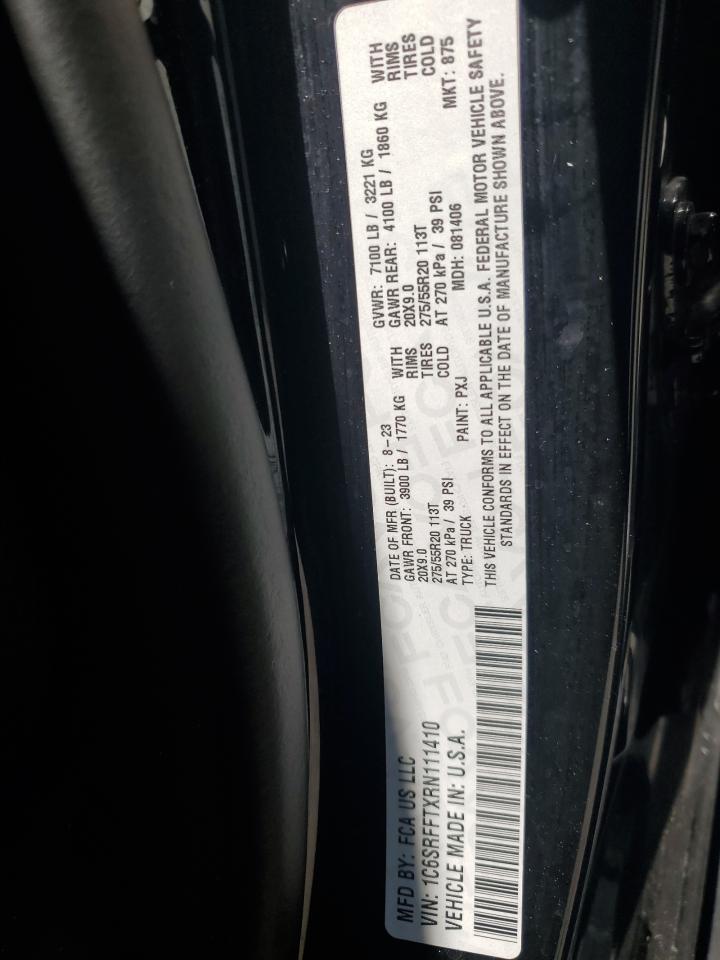 2024 Ram 1500 Big Horn/Lone Star VIN: 1C6SRFFTXRN111410 Lot: 62086135