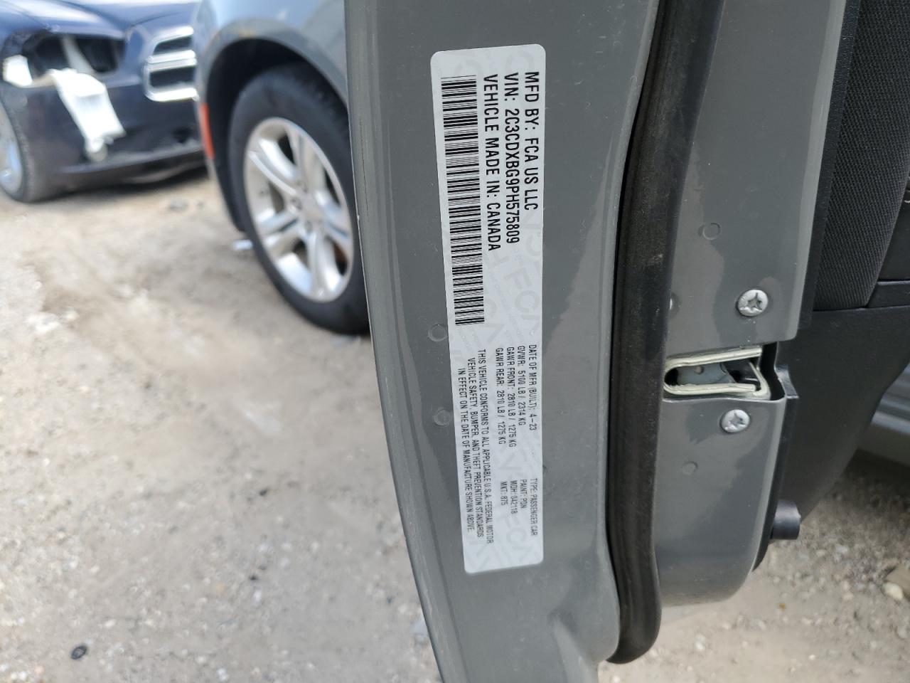 2023 Dodge Charger Sxt VIN: 2C3CDXBG9PH575809 Lot: 62421805