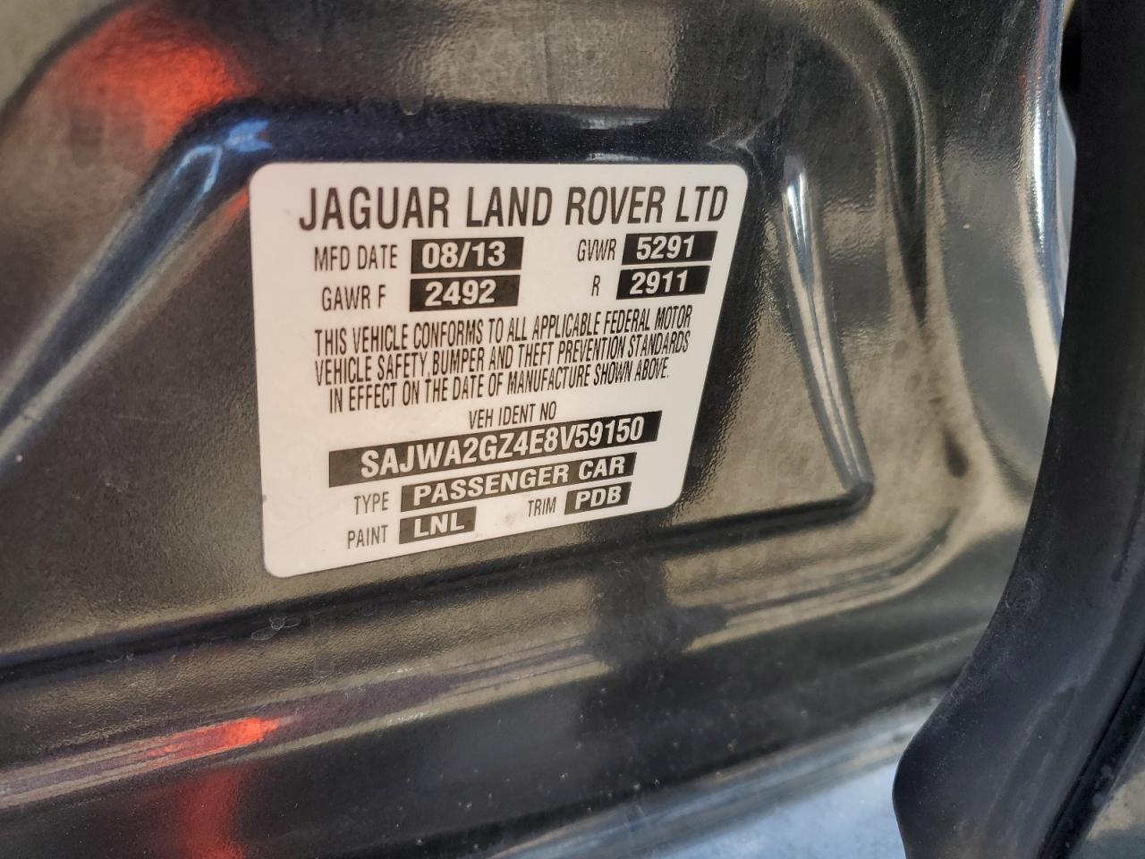 2014 Jaguar Xjl Portfolio VIN: SAJWA2GZ4E8V59150 Lot: 60863785