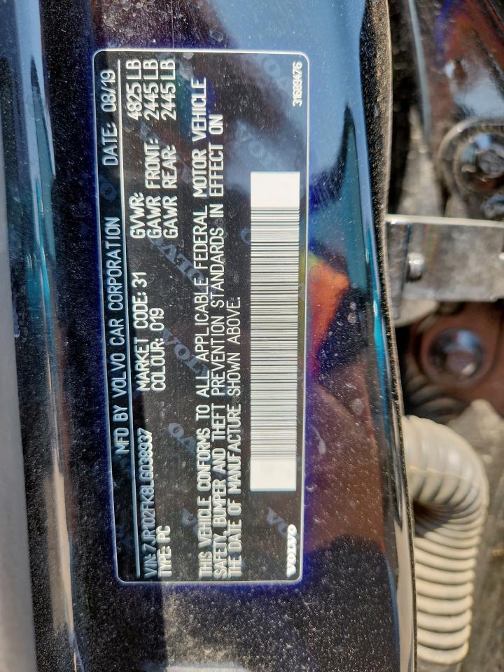 2020 Volvo S60 T5 Momentum VIN: 7JR102FK8LG038937 Lot: 61491225