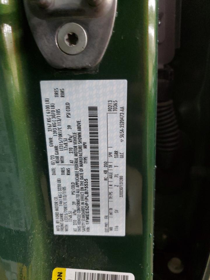 2023 Ford Bronco Base VIN: 1FMEE5DP1PLB75535 Lot: 61996135