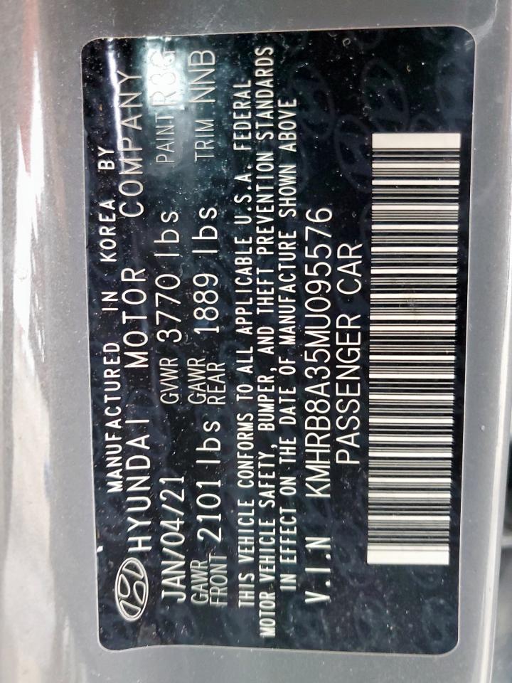 2021 Hyundai Venue Se VIN: KMHRB8A35MU095576 Lot: 60160635