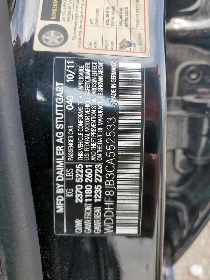 2012 Mercedes-Benz E 350 4Matic VIN: WDDHF8JB3CA552533 Lot: 59373395