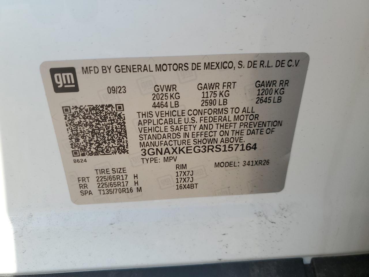 CHEVROLET EQUINOX 2024 VIN 3GNAXKEG3RS157164 photo 13