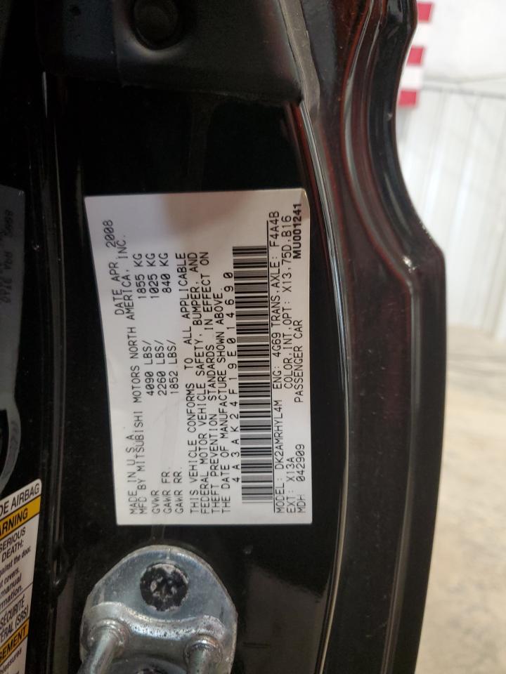 2009 Mitsubishi Eclipse Gs VIN: 4A3AK24F19E014690 Lot: 57984345