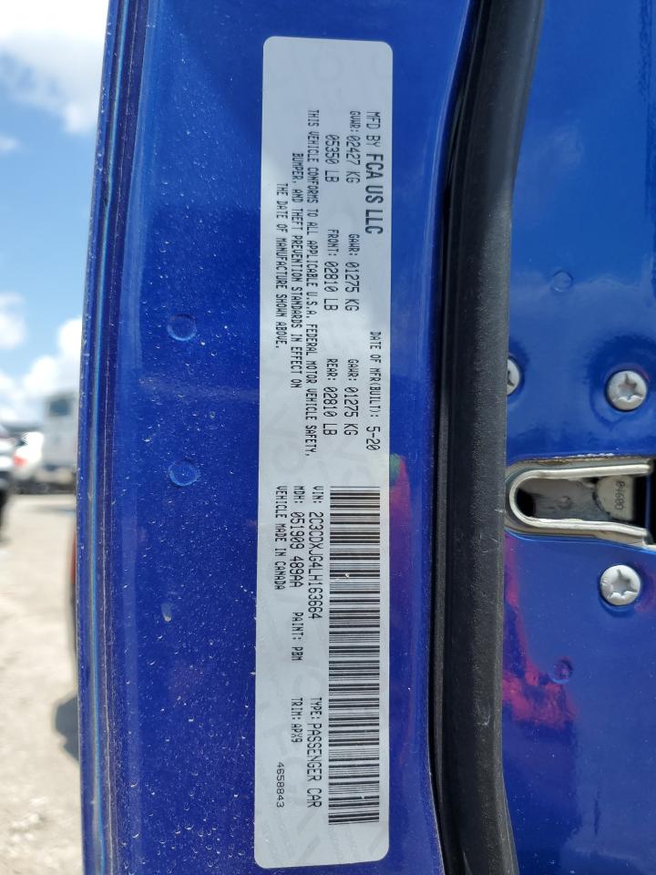 2020 Dodge Charger Sxt VIN: 2C3CDXJG4LH163664 Lot: 62788445