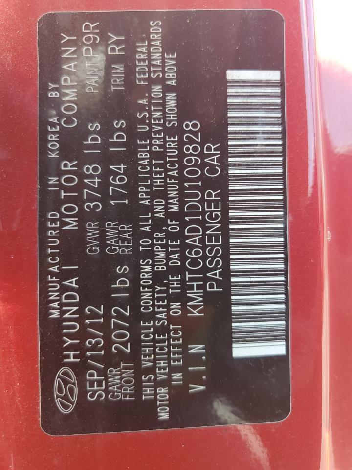 2013 Hyundai Veloster VIN: KMHTC6AD1DU109828 Lot: 61573395