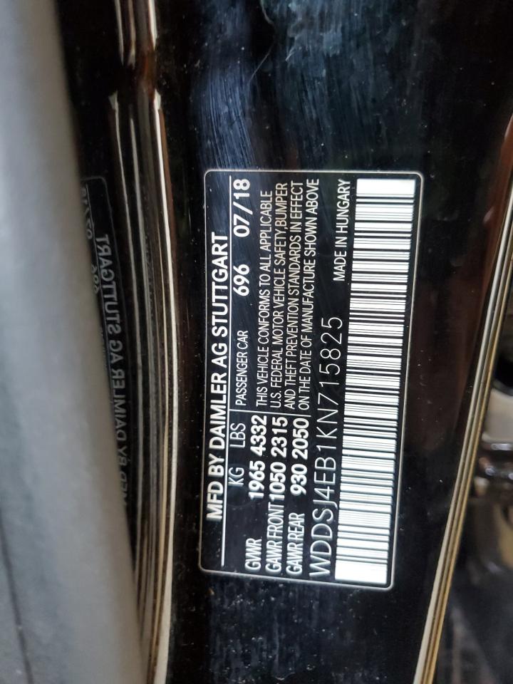 2019 Mercedes-Benz Cla 250 VIN: WDDSJ4EB1KN715825 Lot: 62267075