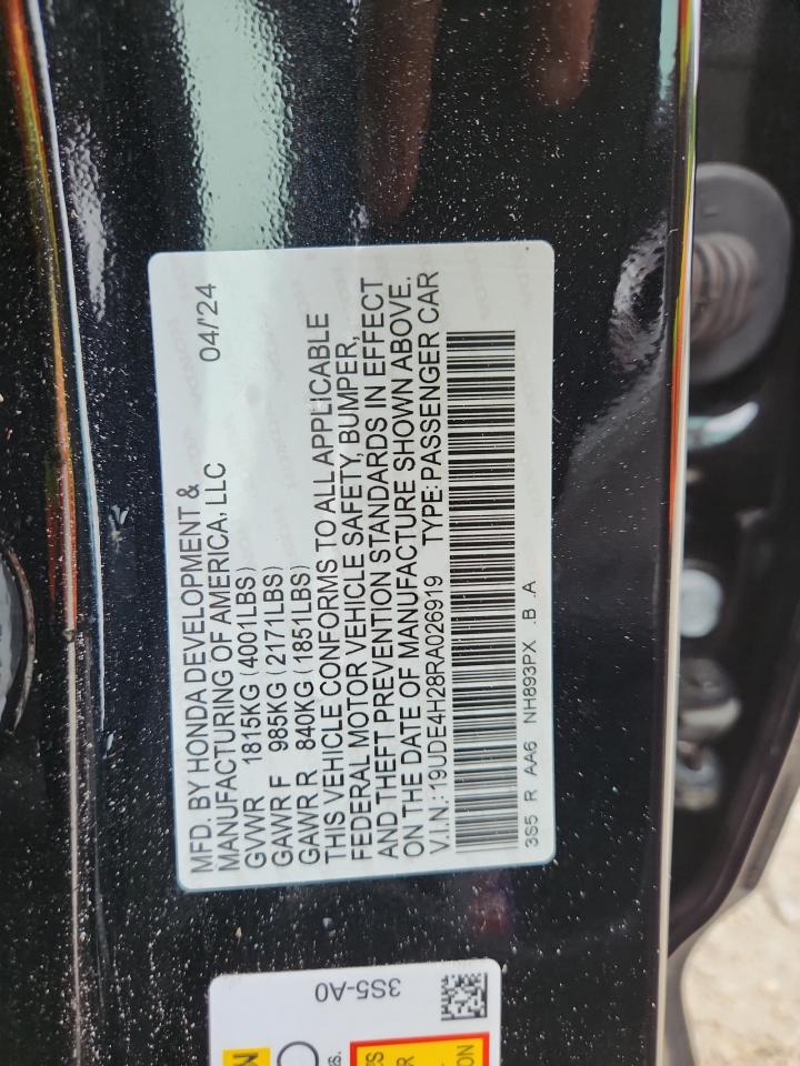 2024 Acura Integra VIN: 19UDE4H28RA026919 Lot: 60826645