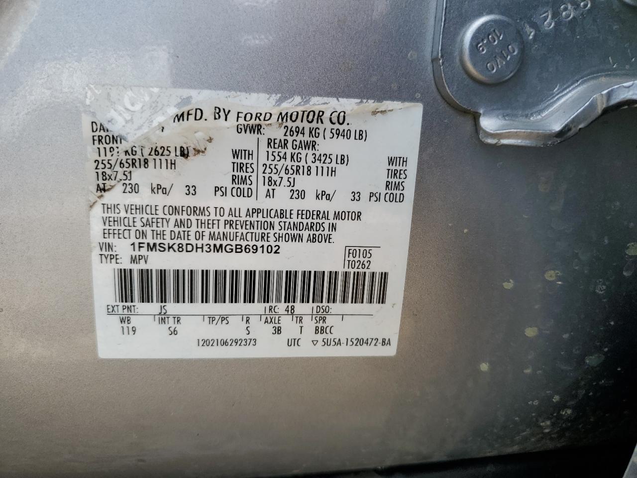 2021 Ford Explorer Xlt VIN: 1FMSK8DH3MGB69102 Lot: 62517375
