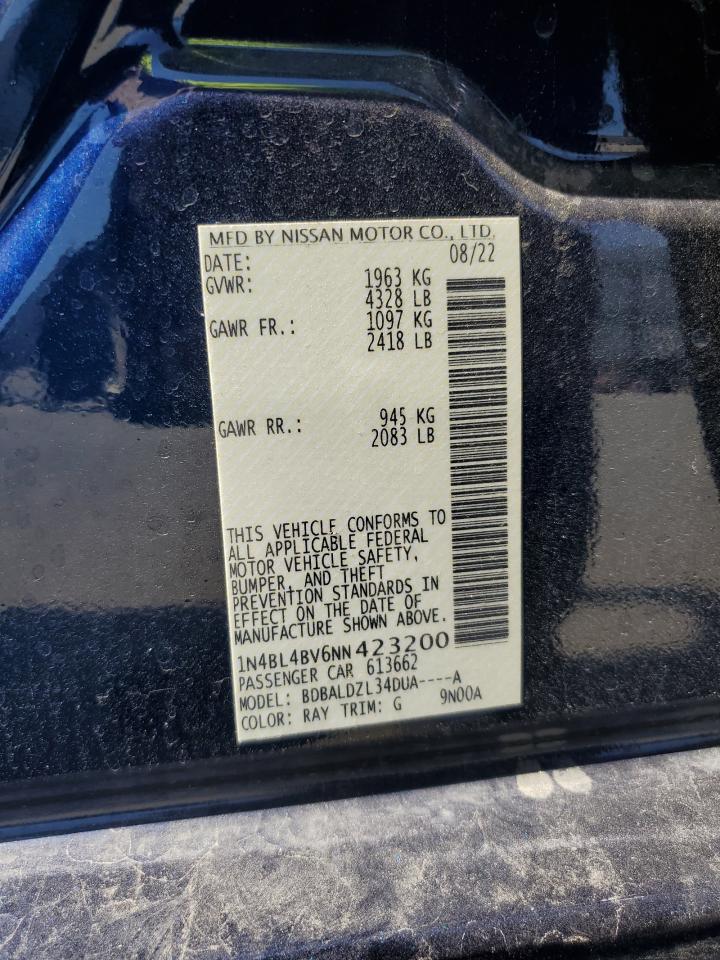 NISSAN ALTIMA 2022 VIN 1N4BL4BV6NN423200 photo 12