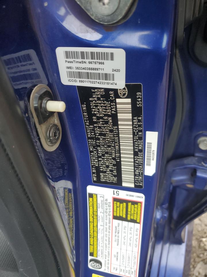 TOYOTA CAMRY 2018 VIN 4T1B11HK9JU611376 zdjęcie 12