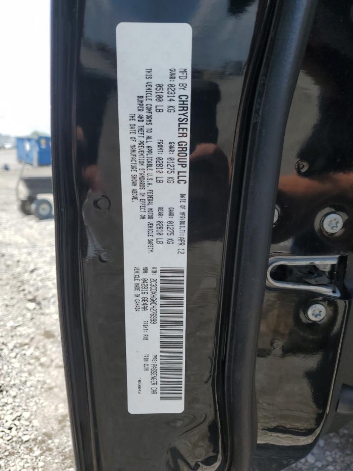 2012 Dodge Charger Sxt VIN: 2C3CDXHG0CH276999 Lot: 61203105