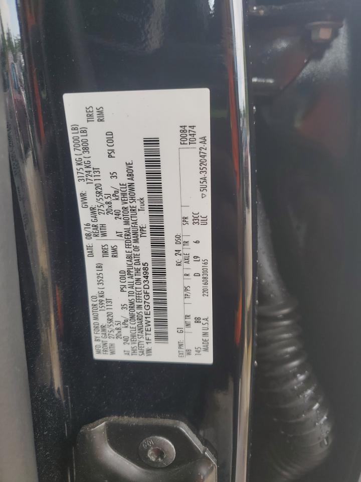 FORD F-150 2016 VIN 1FTEW1EG7GFD34985 photo 12