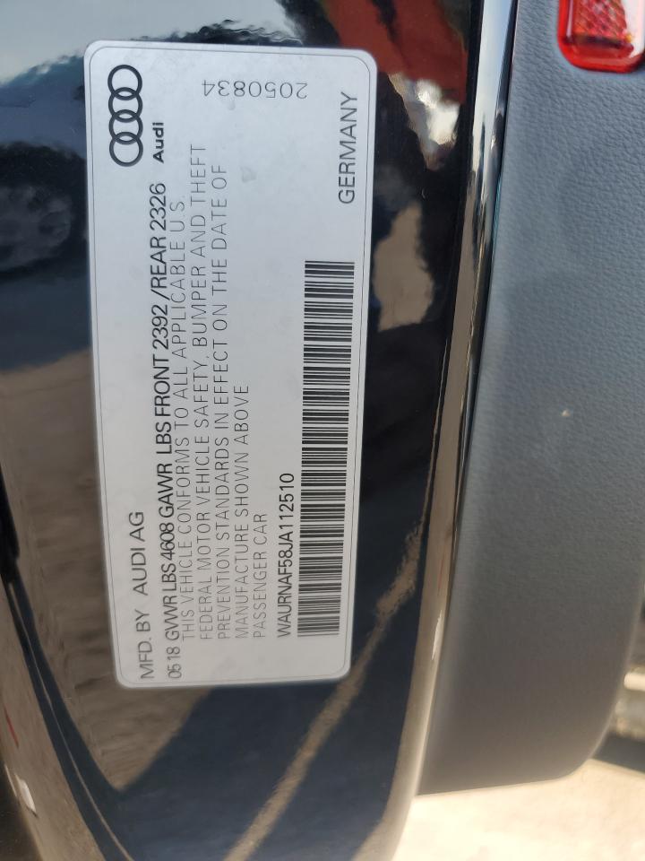 2018 Audi A5 Prestige VIN: WAURNAF58JA112510 Lot: 62675545