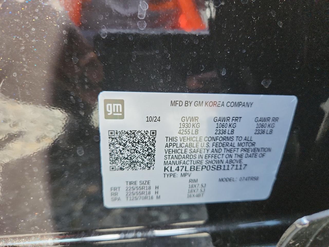 2025 Buick Envista Sport Touring VIN: KL47LBEP0SB117117 Lot: 60411725