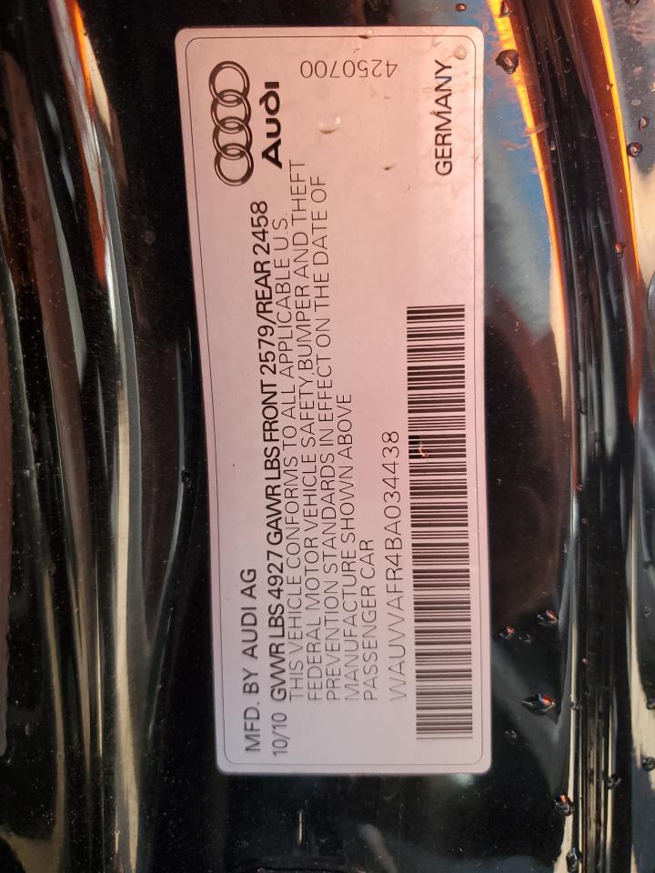 2011 Audi S5 Prestige VIN: WAUVVAFR4BA034438 Lot: 60837475
