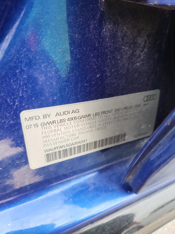 2016 Audi A4 Premium Plus S-Line VIN: WAUFFAFL5GA004241 Lot: 62327575