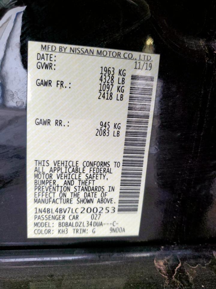 NISSAN ALTIMA 2020 VIN 1N4BL4BV7LC200253 фото 12