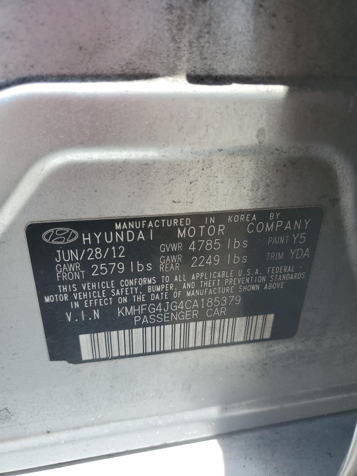 2012 Hyundai Azera Gls VIN: KMHFG4JG4CA185379 Lot: 60701785
