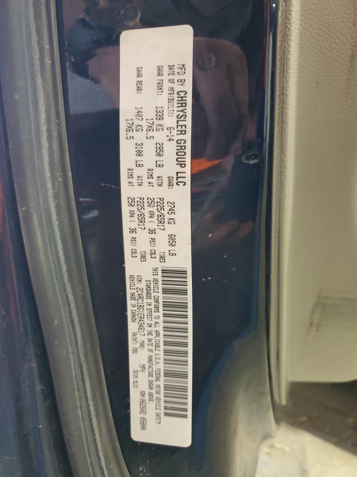 CHRYSLER MINIVAN 2014 VIN 2C4RC1BG1ER434617 zdjęcie 13